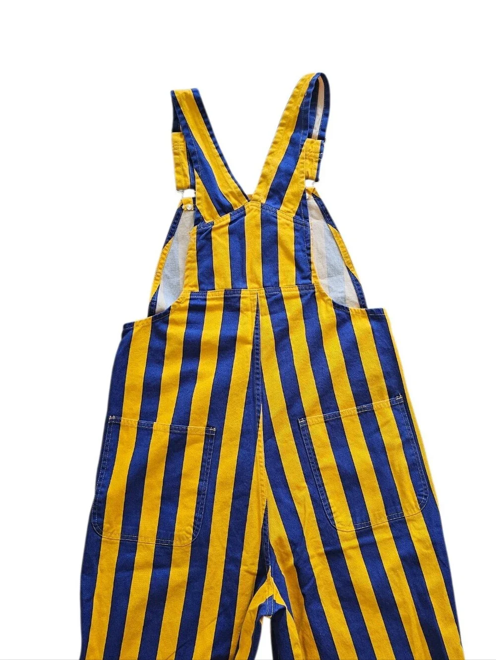 Game Bibs Overall Striped Unisex Blue Yellow